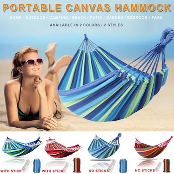 

Neck Hammock 2 Person Travel Portable Beach Swing Bed Camping Canvas Hammock Hanging Chair