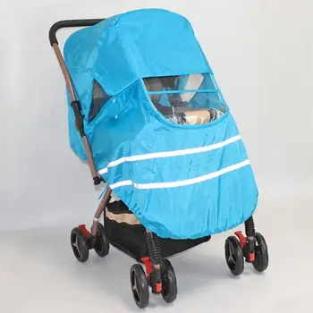 

Durable Stroller Cart Dust Shield Rain Cover Design With Light Strip Non-Toxic Tasteless Raincoat Baby Pram Accessories