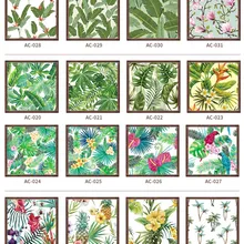 60x60 см Электростатическая матовая оконная пленка зеленый лист цветок Витражи паста спальня раздвижные двери целлофан