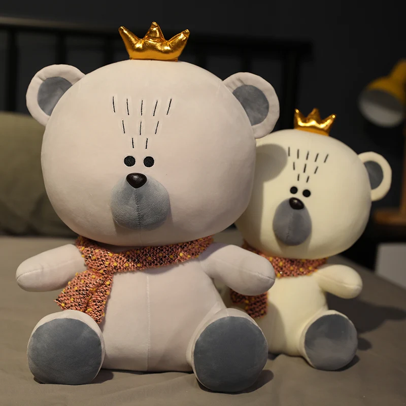 Новый Huggable милый медвежонок плюшевые игрушки чучело корона кукла мягкая подушка