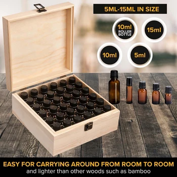 

36/25 Slot Essential Oil Bottle Wooden Storage Box Case Aromatherapy Oil Bottle Organizer Premium Wooden Makeup Case Holder