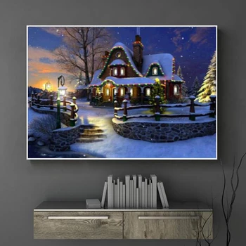 

Needlework Diamond Painting Beautiful Snow Winter Landscape Diamond Embroidery All Drill Rhinestone Mosaic Picture