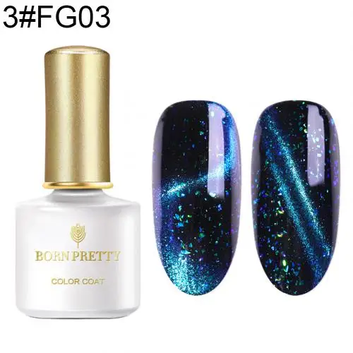 Born pretty, хамелеон 3D лак для ногтей с эффектом «кошачий глаз» Магнитный Auroras nail Series 6 мл Лак Магнит лак для ногтей черная основа - Цвет: 3
