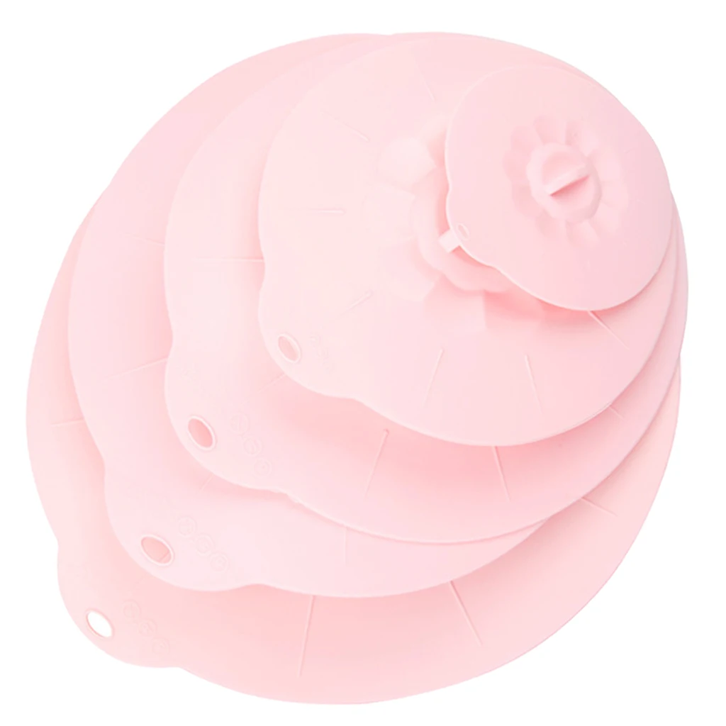 Pack of 5 Silicone Bowl Lids Microwave Cover easy storage Oven Freezer Safe