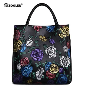 

ZOOLER brand genuine leather bags women cow leather handbag Female Shoulder Messenger Bags 2019 new purse large tote bag quality