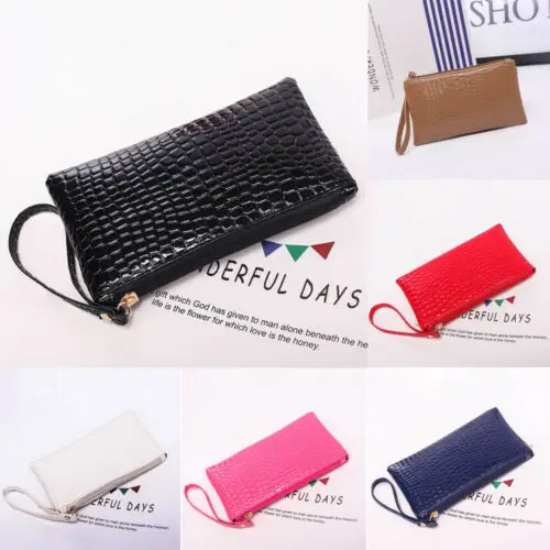 

Crocodile Purse Handbag Clutch Style Quality Leather Women's Fashion Wallet New