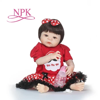 

NPK 23'' Lifelike Reborn Baby Dolls White Skin Babies Doll Full Vinyl Body So Truly Girl Model Doll For bebe Toy Gifts
