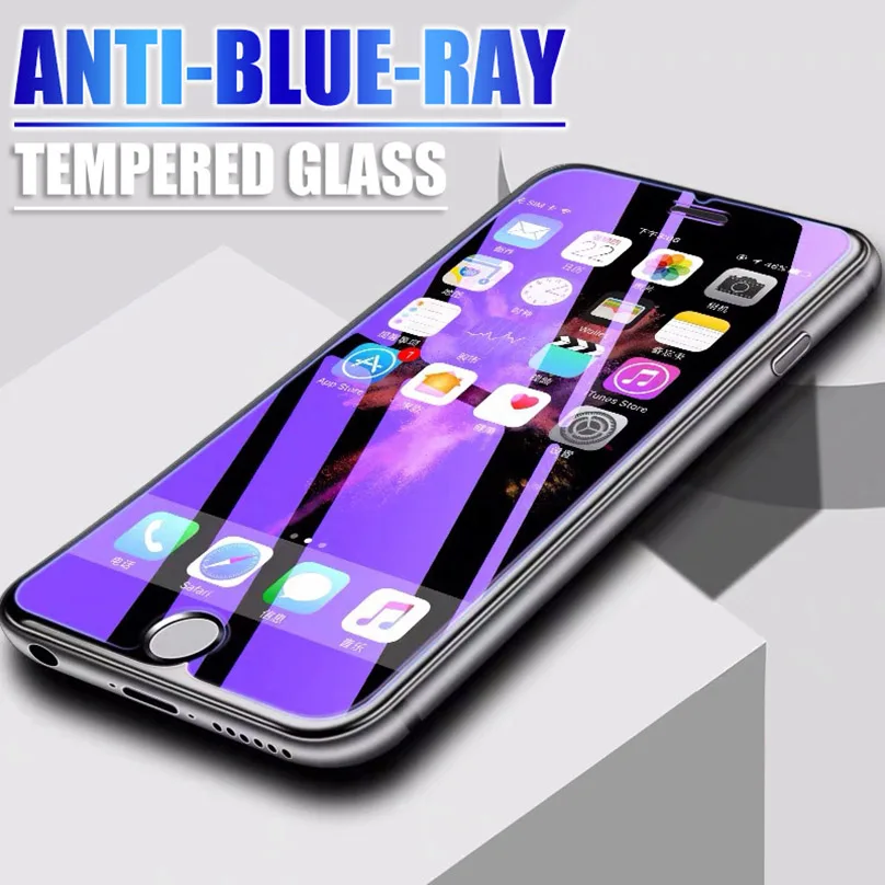 Закаленное стекло с защитой от синего света для Iphone 11 Pro Xs Max X Xr 7 8 6s 6 Plus 5 Se защита