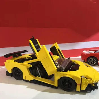

Assembly Building Blocks DIY 834PCS 03008 Car Series Yellow Lightningly City Blocks Educational Toy Gift for Children