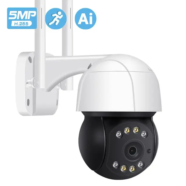 H.265 5MP PTZ Wifi IP Camera Outdoor AI Human Auto Tracking Wireless Camera ONVIF Audio 2MP 3MP Smart Light Security CCTV Camera 1