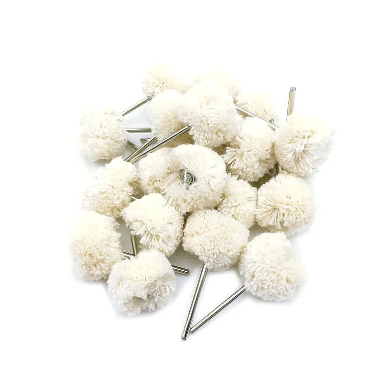 50pcs/lot Dental Wool Polishing Wheel Buffing Pad Brushes for Low Speed Rotary Polish burs for Dental Clinic afbeelding