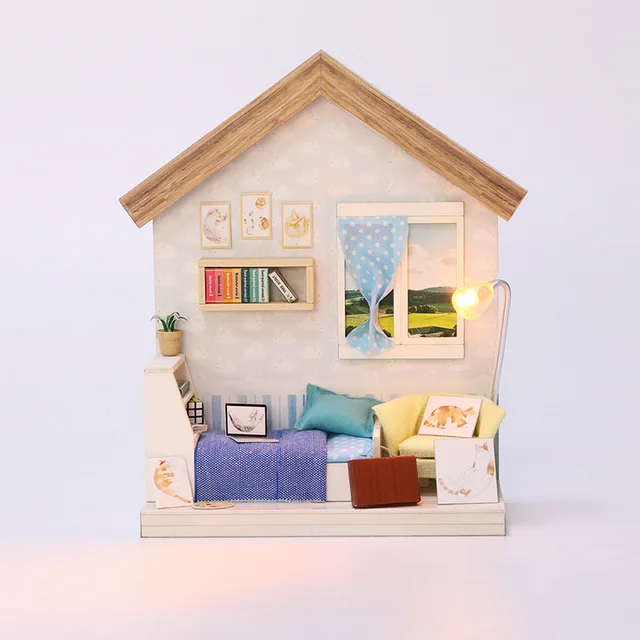 Кукольный дом DIY Миниатюрный Кукольный дом модель деревянные игрушки дом ручной работы с мебелью сборные наборы игрушки детские подарки на день рождения