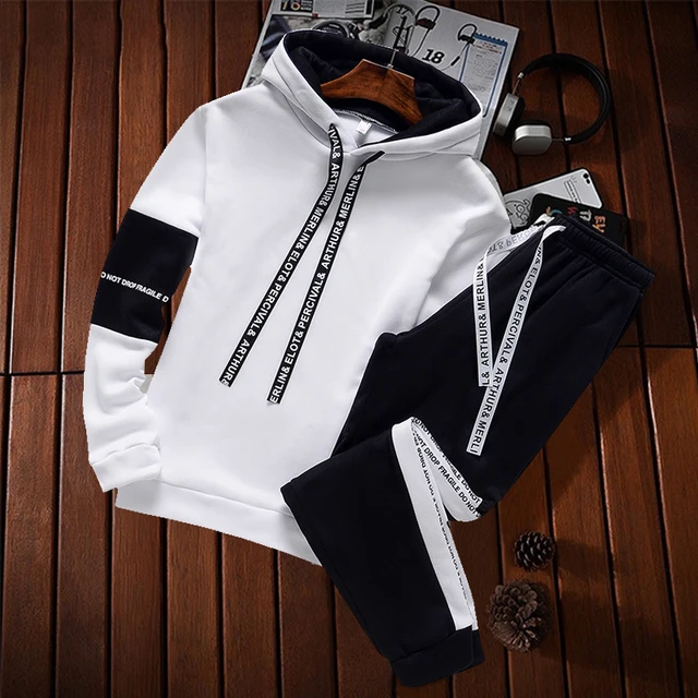 Winter Hoodie Sets Men Tracksuit Casual Hoodies Sweatshirt+Sweatpants 2 Piece Set Male Pullover Hoody Fashion Streetwear Clothes 4