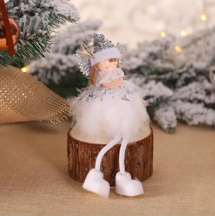 1 шт. белый Ангел Рождество милая кукла кулон украшения для рождественской елки украшения для искусственный Цветы Дети Девушки подарки украшения
