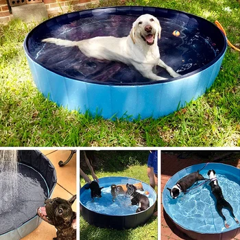 

160*30cm Dog Swimming Pool Foldable Pet Pool Bath Swimming Tub Bathtub Pet Collapsible Bathing Pool For Dogs Cats Kids