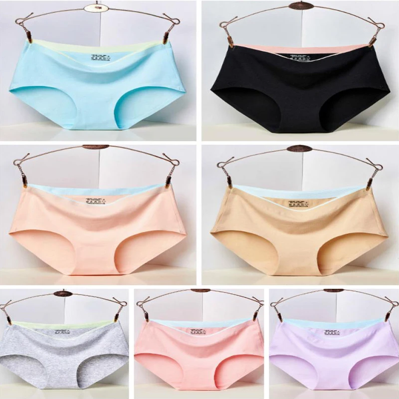 

1pcs Women Seamless Underwear Mid-Rise Waist Panties Lingerie Breathable Comfortable Briefs Hot Sale Skin-Friendly Underpant