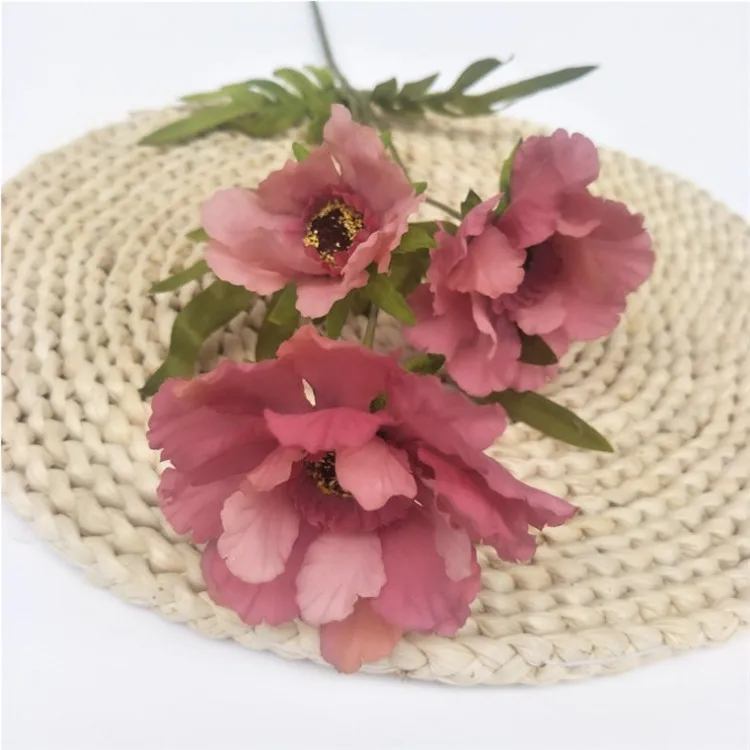 10Pcs Fake Short Stem Hibiscus 26.77" Length Simulation Hibiscuses Flowers for Wedding Home Decorative Artificial Flo