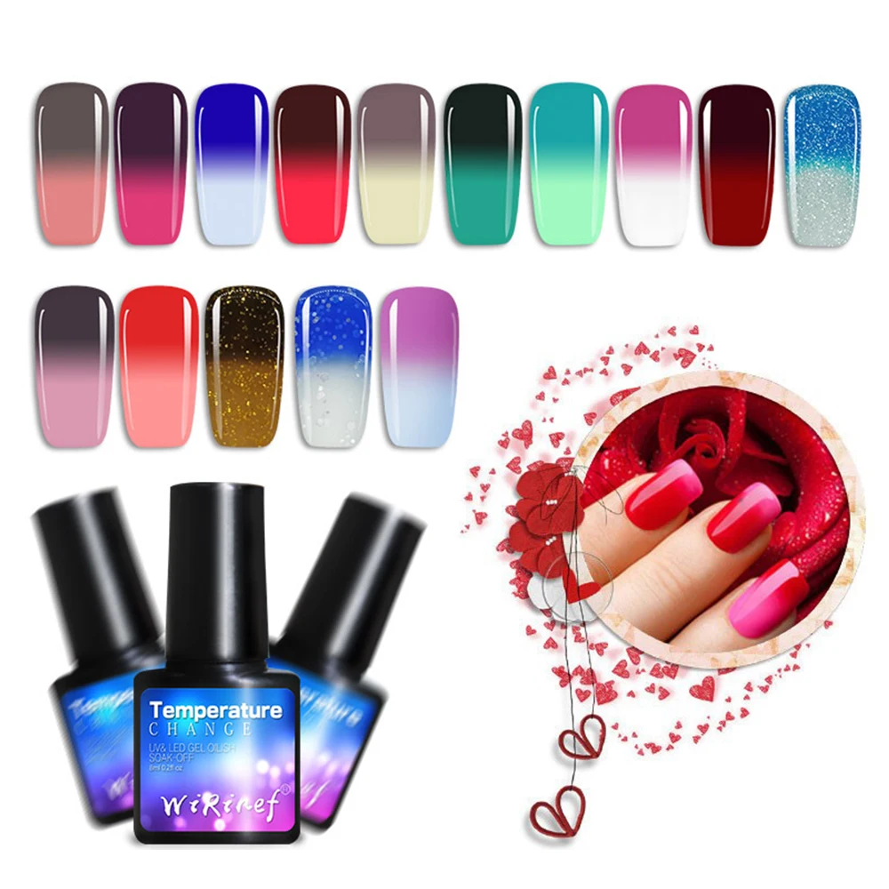 

IRinef 8ml Chameleon Thermo Gel Nail Polish Temperature Change Color Lucky Gel Nails Art Soak Off Led UV Lamp Nail Polish TSLM1