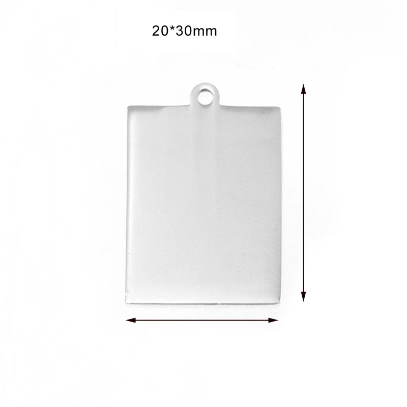 

Risul 15x23mm 20x30mm rectangle pendant both sides mirror Polish stainless steel personalized charm pendants 10pcs