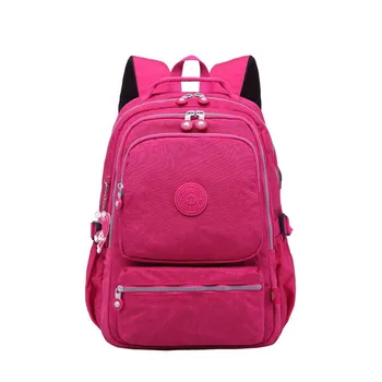 

2019 new nylon USB rechargeable backpack men and women outdoor travel technology student schoolbag waterproof