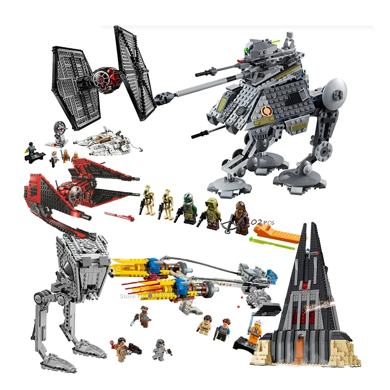 AT-AP Major75234 Vonreg's TIE Fighter 75240 Star Destroyer noir Ace TIE Interceptor x-wing bloc briques jouets lepining Star Wars