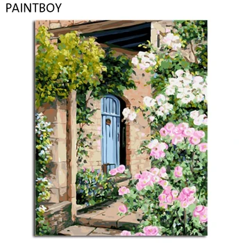 

PAINTBOY Landscape Framed Pictures Painting By Numbers Painting and Calligraphy DIY Coloring By Numbers on Canvas