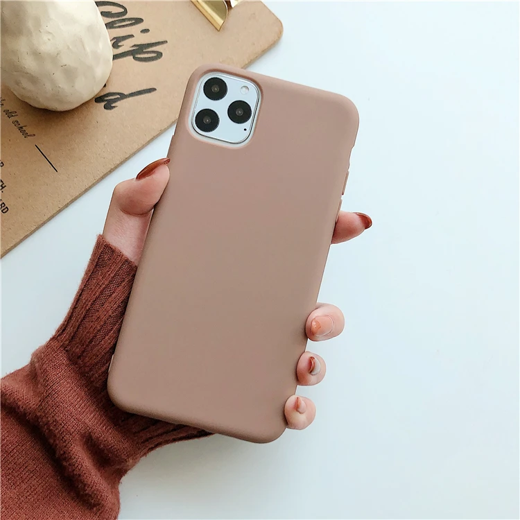 Милый чехол для телефона ярких цветов для iphone 11promax XS Max XR X 6 6S 7 8 Plus задняя крышка тонкий, мягкий, из полиуретана силиконовые чехлы для телефонов - Цвет: Бежевый