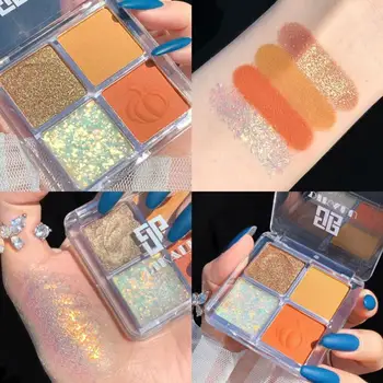 

DIKALU 4 Color Eyeshadow Palette Makeup Glitter Pearlescent Waterproof Lasting Big Sequin Eye Shadow Make Up Cosmetics TSLM1