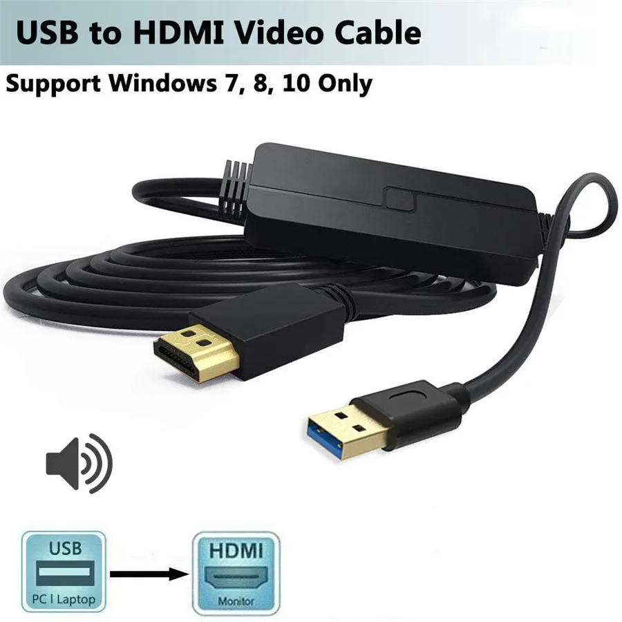 Кабель USB/HDMI 1080P 60Hz USB 3 0 адаптер к HDMI Поддержка аудио видео Выход кабель для Windows