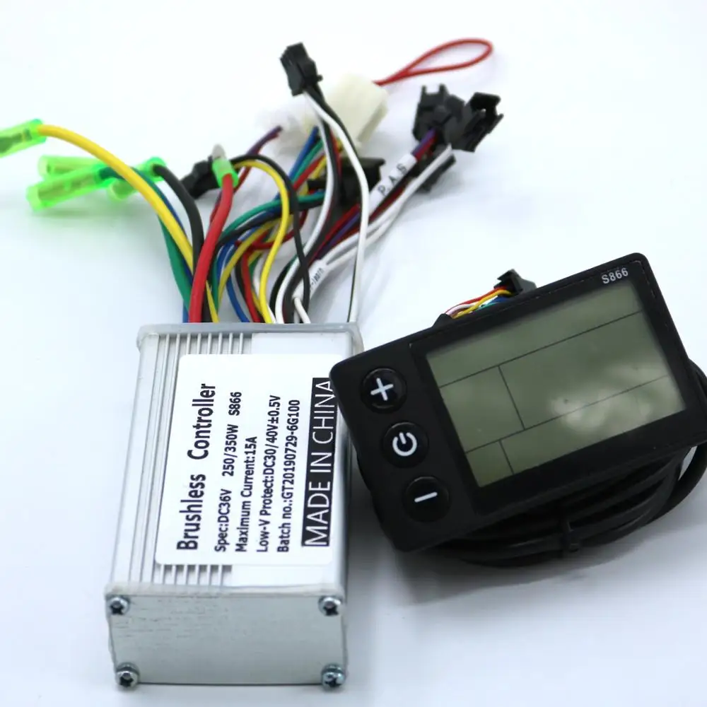 Discount GREENTIME 24V/36V/48V 250W BLDC motor controller E-bike brushless speed driver and S866 LCD Display one set 3