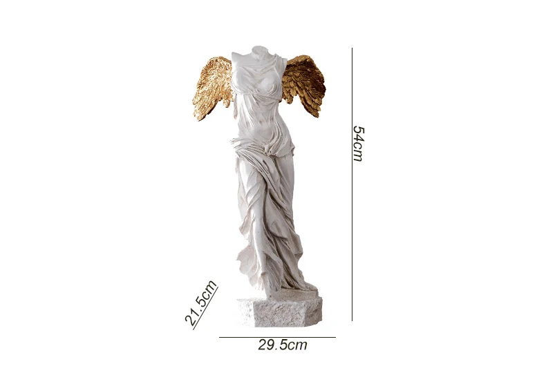 Стоящая на песчанике Venus De Milo большая статуя из смолы, аксессуары для домашнего декора, богиня, Золотое крыло, декор для гостиной, статуя для рукоделия