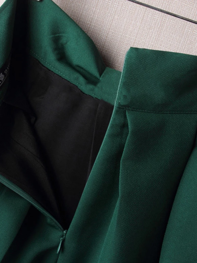 Bow pleated skirt women high waist korean short midi skirt female 2020 fashion A line spring autumn women skirts clothes DR1404 (5)