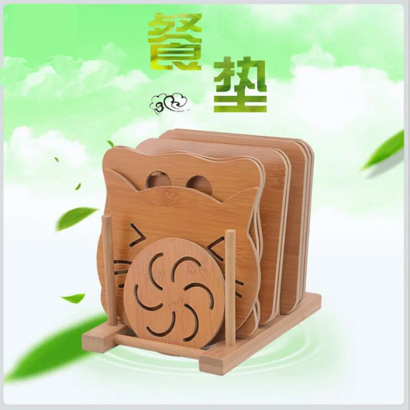 Kitchen Thick Wood Heat Resistant Insulated Dining Table Cushion Anti-slip Pot Coasters Cute Placemat Cup Mat