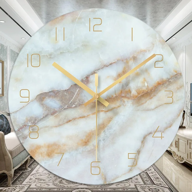 Мраморные часы простые современные дизайнерские настенные часы кухонное искусство индивидуальная Мода зеркало подвесная Декоративная скатерть аксессуары - Цвет: A