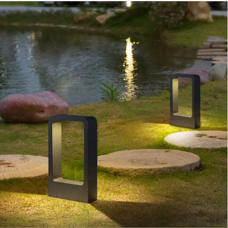 Светодиодный водонепроницаемый светильник для газона современный простой садовый светильник вилла сад лампа для террасы наружное проекционное освещение лампа