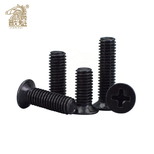 50pcs M1 M1.2 M1.4 M1.6 M2 M2.5 M3 M4 Mini Micro Small Black 304 Stainless steel Cross Phillips Flat Countersunk Head Screw Bolt black carbon steel