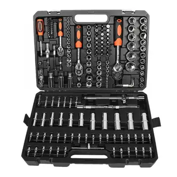 

171pcs 1/2 3/8 1/4in Ratchet Spanner Kit Socket Tool Box for Car Repair Screwdriver Set