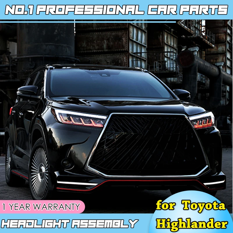 

car accessories for Toyota Highlander Headlights 2018 2019 New Kluger/highlander ALL LED Headlight LED DRL Dynamic turn signal