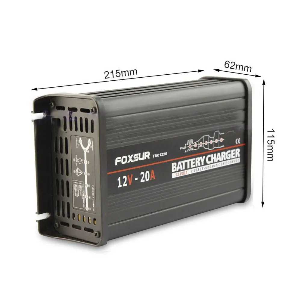 FOXSUR 12V 10A автомобиля автоматический Батарея Зарядное устройство 7 этап Смарт