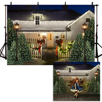 크리스마스 사진 배경, 크리스마스 장식, 활 배경, 어린이 파티 가로등 집 소품, 배너, 사진 스튜디오용