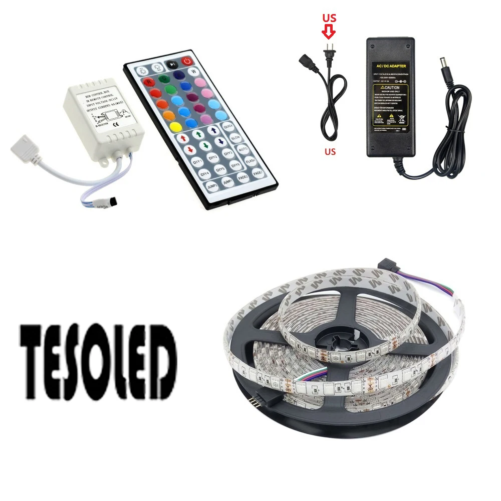 Светодиодная лента 5 м 5050SMD водонепроницаемый RGB с 44-клавишным пультом