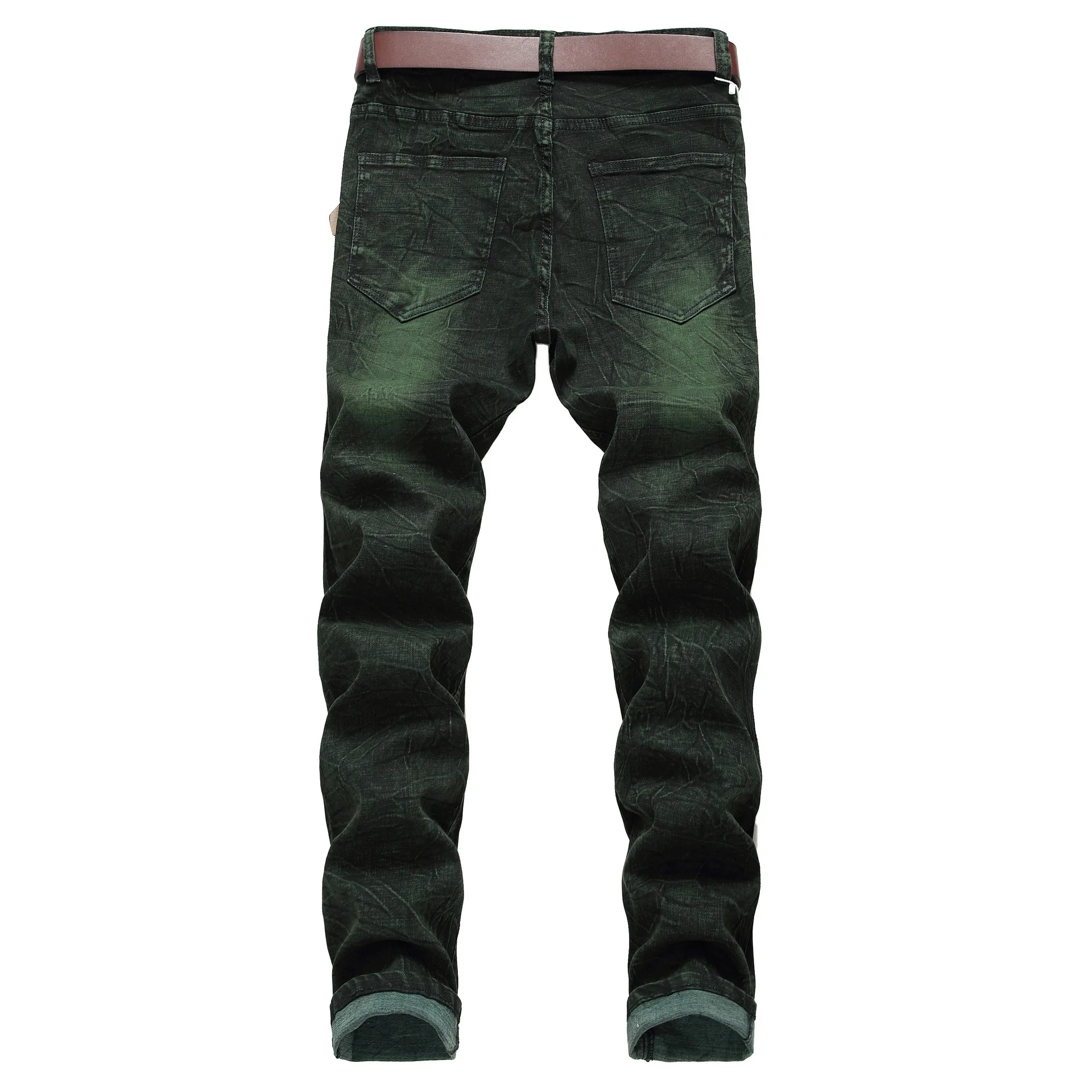KIOVNO Модные мужские однотонные повседневные джинсы брюки Slim Fit стрейч джинсовые брюки для мужчин Размер 28-42