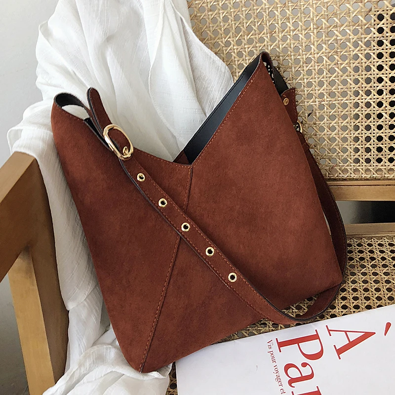 

Scrub Leather Bucket Bags For Women Small Shoulder Messenger Bag Lady Solid Color Crossbody Bags Famous Brand Handbags