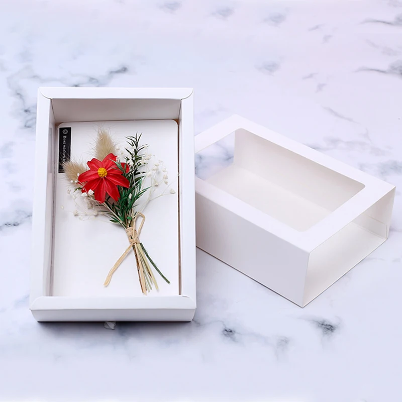  1set DIY Dried Flower Greeting Card Dried Flower Handmade Paper Birthday Invitation Card Thanksgivi - 4.00052E+12