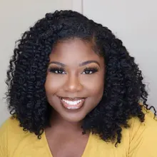 Peluca rizada mongol 3B 3C para mujeres negras cabello humano Afro rizado, pieza en U, corte de Bob corto, Belleza