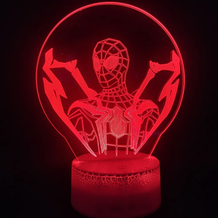 3D лампа из фильма marvel Человек-паук, 7 цветов, с пультом дистанционного управления для гостиной, художественное украшение для детского подарка, светодиодный Ночной светильник, лампа