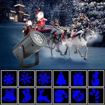 

Christmas Outdoor Decoration 12 Pattern Waterproof LED Christmas Projector Lamp Spotlight Christmas Projector Lights Dropship