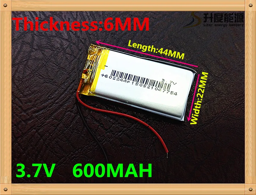 Polymer battery 600 mah 3.7 V 602244 smart home MP3 speakers Li-ion battery for dvr,GPS,mp3,mp4,cell phone,speaker
