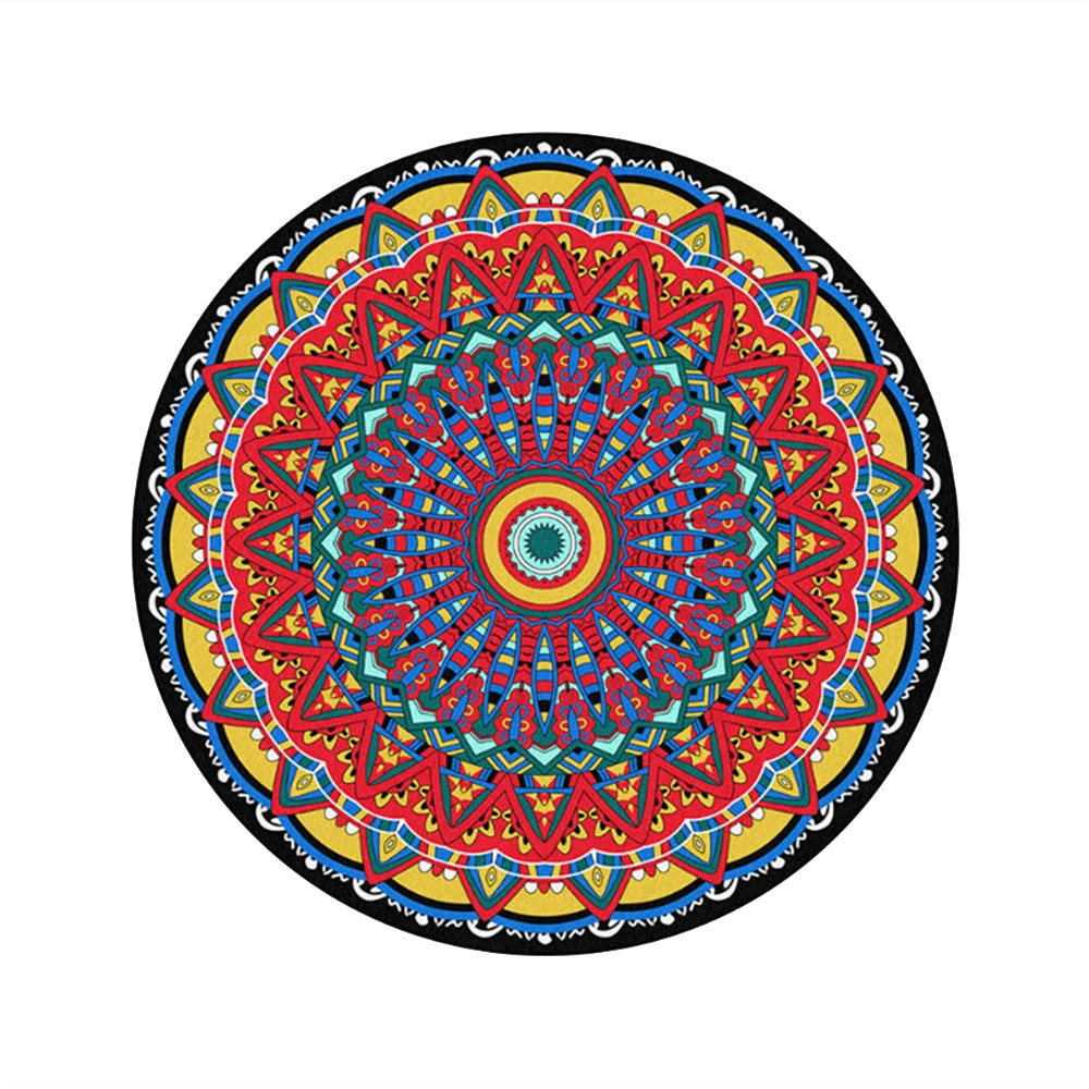 Mandala Flower Living Room Area Rug - Round