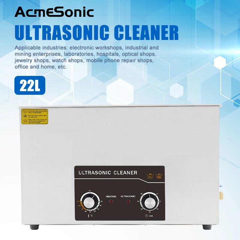 ACMESONIC Factory Ultrasonic Cleaner A22L 40kHz 480W Durable Knob Adjustment Ultrasonic Vendor Dedicated Cleaning Machine
